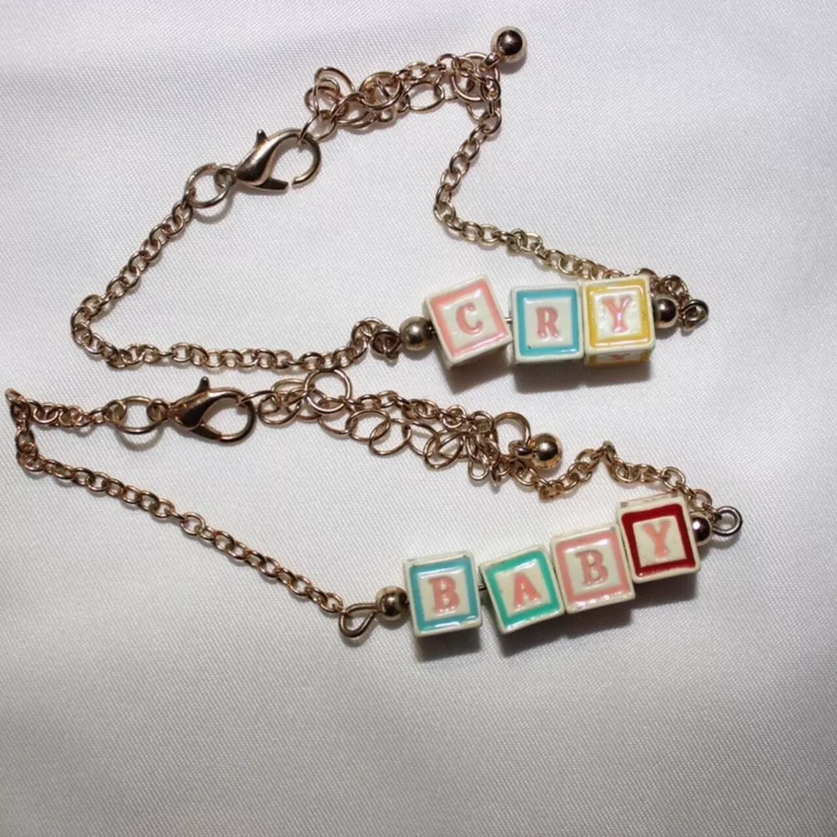 Melanie Martinez Cry Baby Blocks Chain Bracelets Gold Tone eBay
