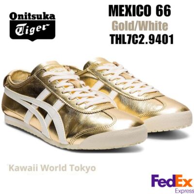【ONITSUKA TIGER】MEXICO 66 (THL7C2 9401)(THL7C2 9399) Onitsuka Tiger MEXICO 66 GOLD/WHITE THL7C2.9401 UNISEX NEW