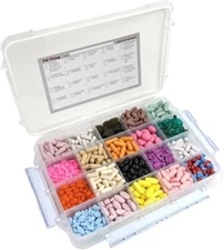 Large 20 Compartment Pill Case with Airtight Seal and Medication Map