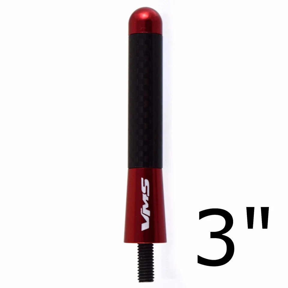 SE ADAPTA A 97-16 FORD F150 F250 F350 ROJO FIBRA DE CARBONO TORNILLO CORTO EN ANTENA RECHONCHA Foto 3 de 3