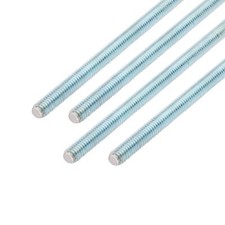 Zinc Plated 1/4"-20 Fully Threaded Steel Rod 4 Pieces 12" Length Long Threade...