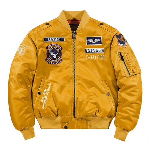 Winter Mens Bomber Jacket MA1 Aviator Pilot Flight Army Fly Baseball Casual Coat
