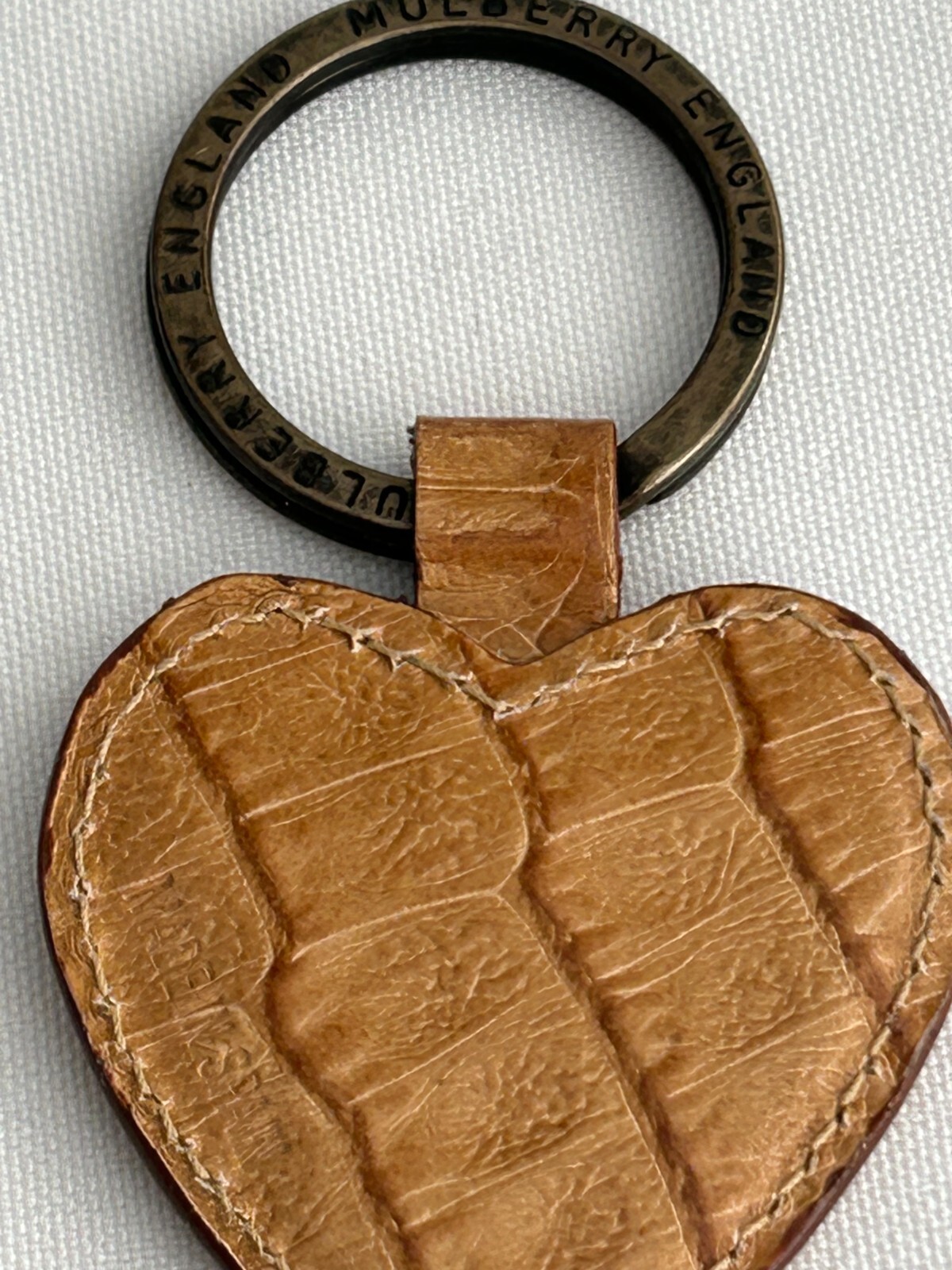 Collectible Mulberry ? tan Leather Heart keyring key ring deisigner eBay