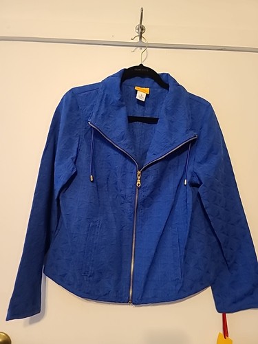 Ruby Rd Womens Size 10 Royal Blue Full Zip Jacket Woven Cotton Blend NWT - Picture 11 of 14