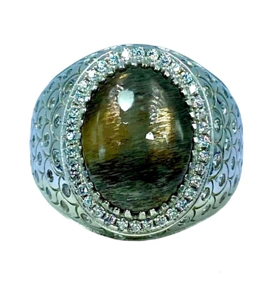 Elegante anillo de plata 925 con piedras preciosas naturales de 7,00 quilates colección para hombre Foto 4 de 4