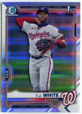 T.J. WHITE 2021 Bowman Chrome Draft REFRACTOR Nationals #BDC-157