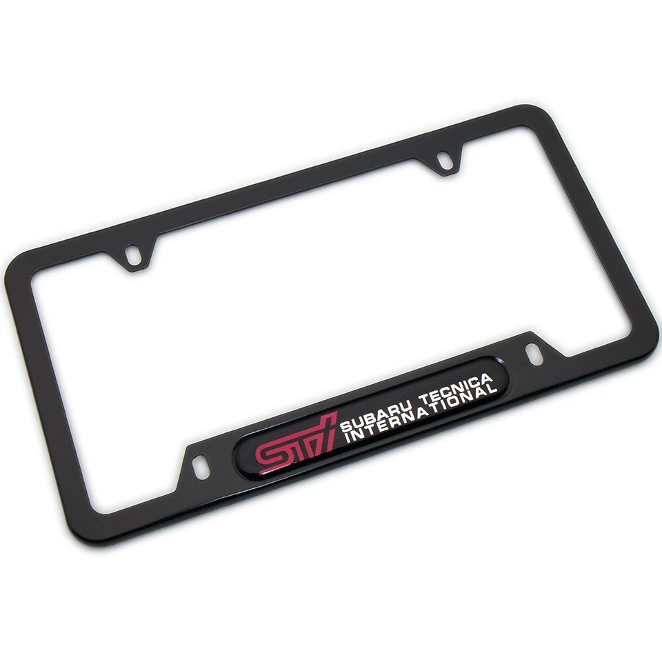 Subaru STI Tecnica INTERNATIONAL License Frame Plate Cover Stainless Steel - Image 2 of 4
