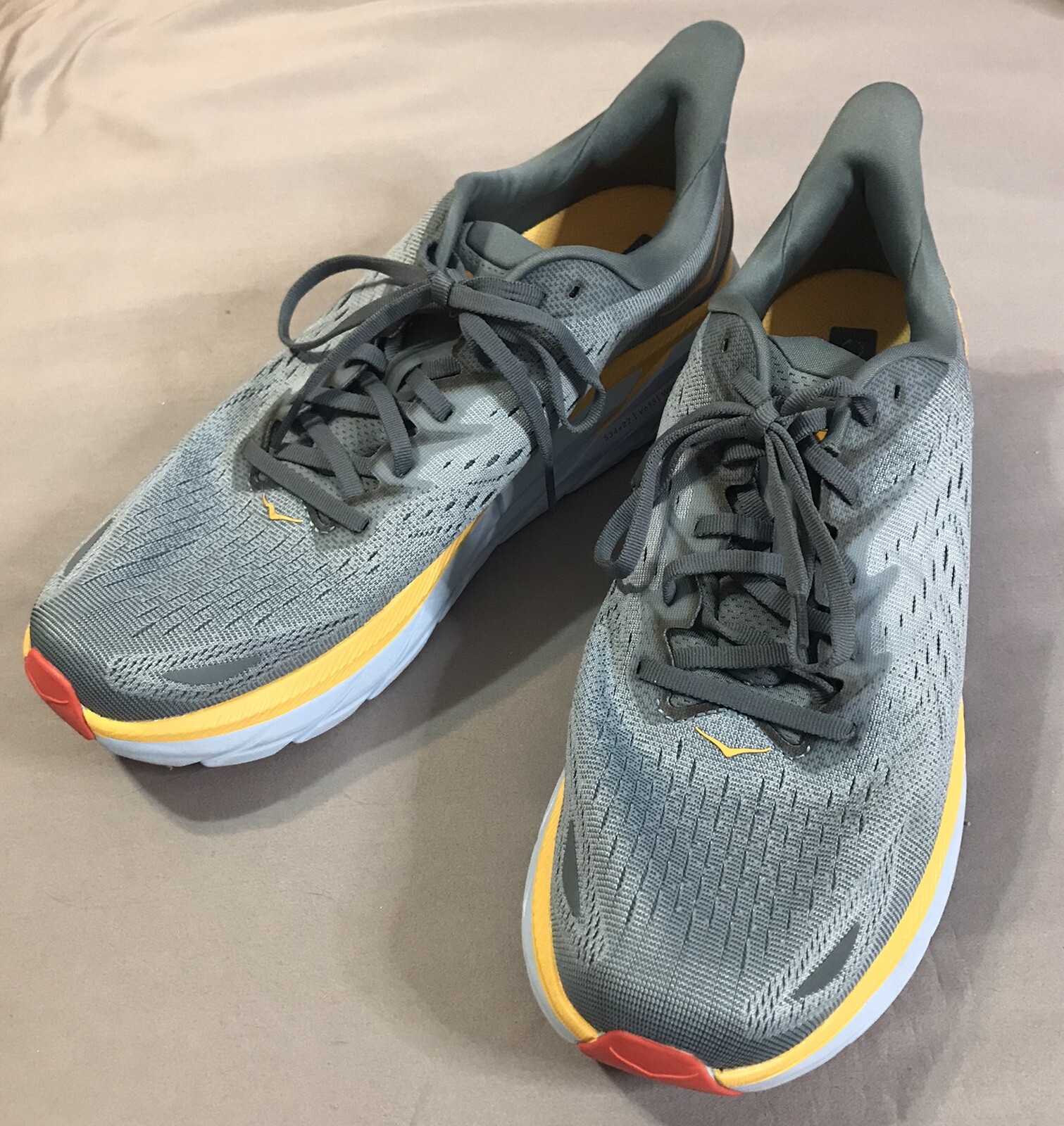 SAOLA Hoka One One Clifton 8 Sneakers Uomo 12.5D Blu Giallo