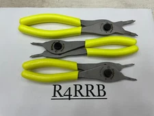 Snap-on Tools USA NEW 3pc HIVIZ Soft Grip Straight 0° Snap Ring Pliers Lot Set
