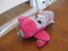anico plush helicopter plane airplane PUFF pink gray 10" 7 eyelashes blue eyes