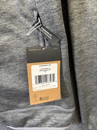 The North Face Canyonlands Mens size M Grey Full Zip Fleece Jacket NWT - Picture 7 of 10