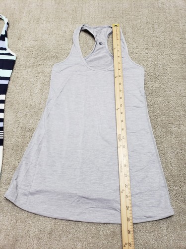 Canotta Lululemon donna taglia 4 multicolore righe tinta unita reversibile - Foto 10 di 18