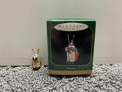 1997 Hallmark Miniature Christmas Ornament Shutterbug Ladybug Taking Pictures