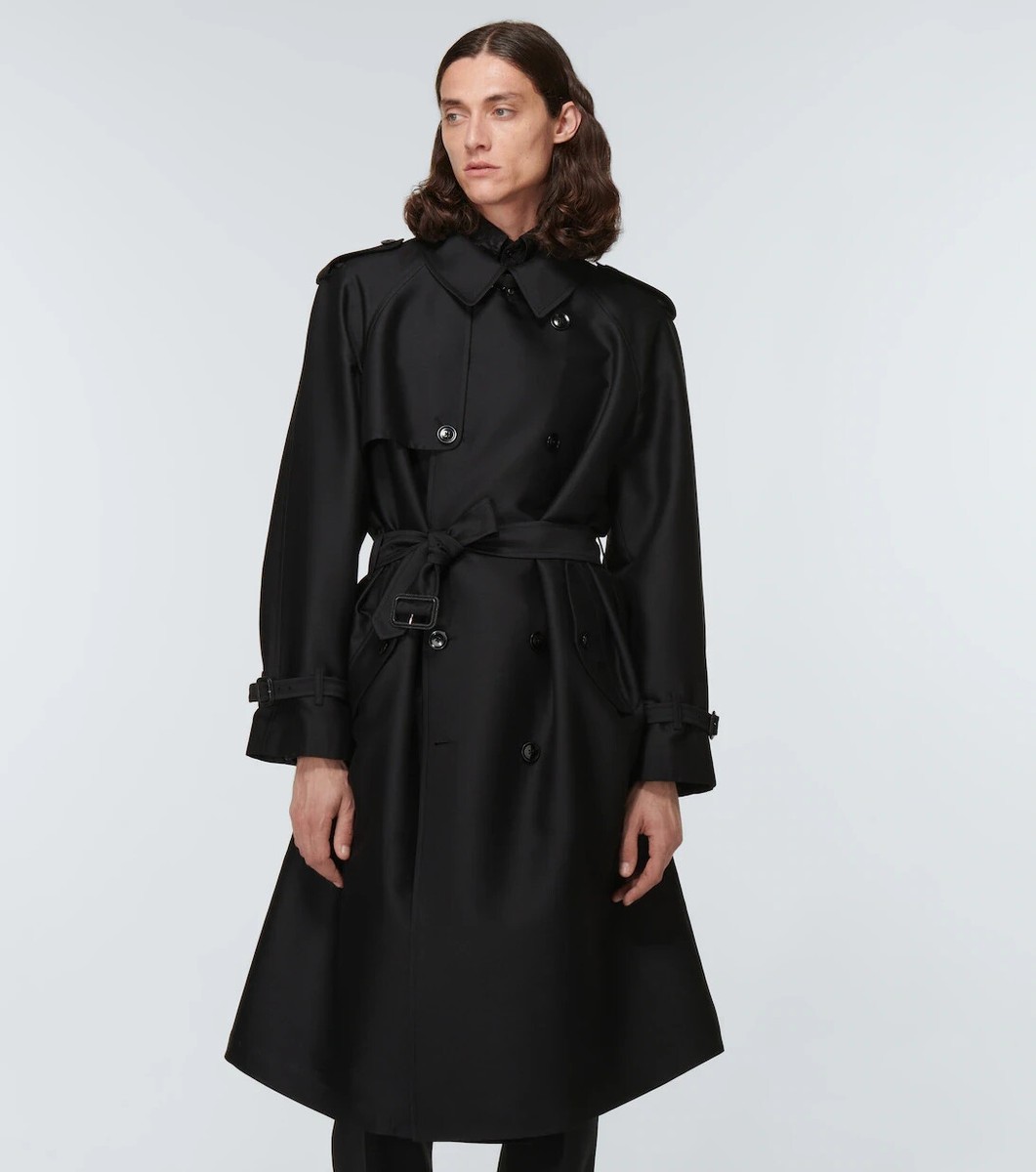 TOM FORD ウール　コート　BH050 TFO816 新season】トムフォード ミリタリーコートウール×レザー黒 (TOM