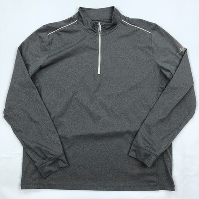 johnnie-O Men's XL Gray Performance 1/4 Zip Pullover Brookside Rose Golf