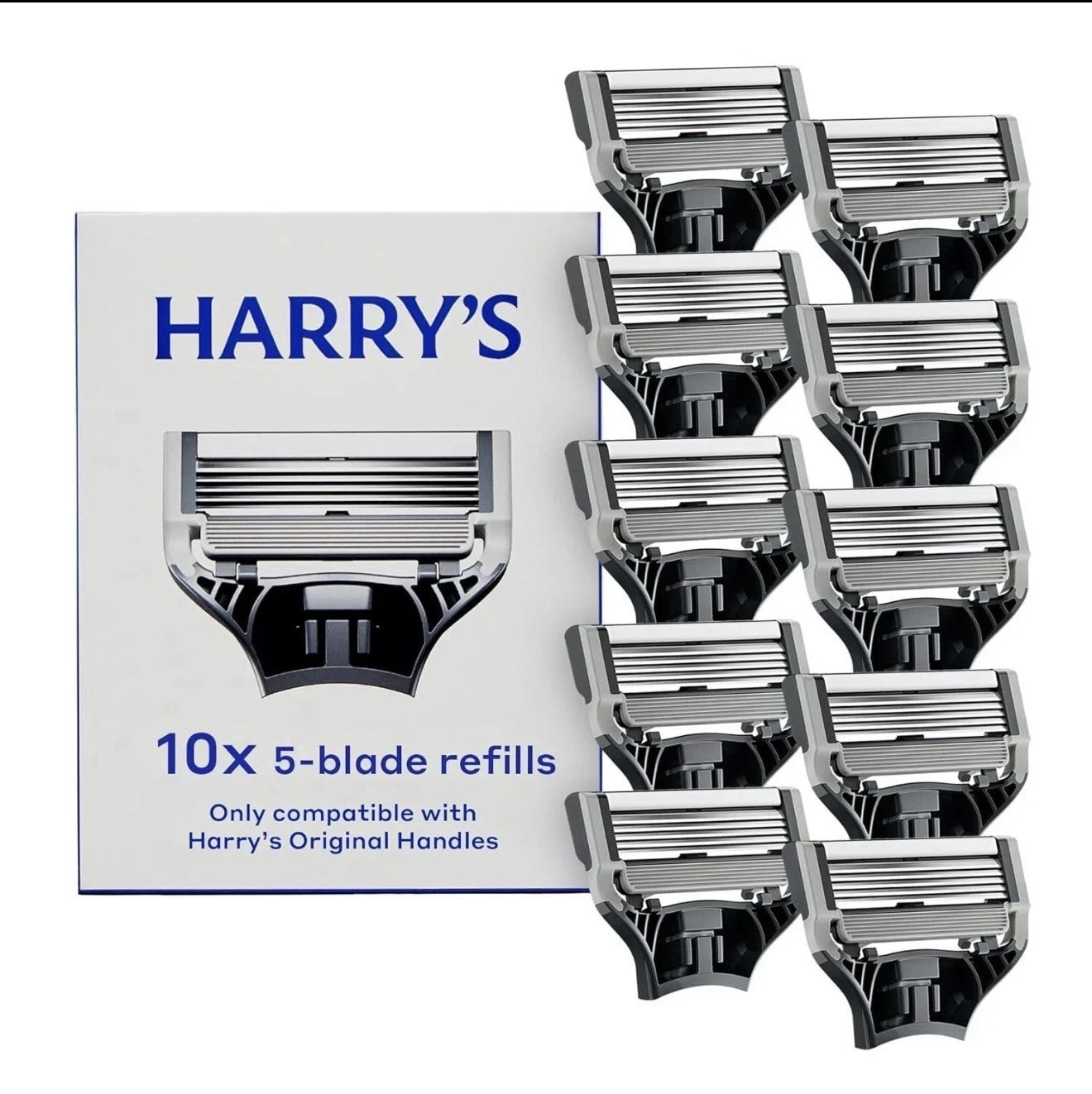 FREE SHIPPING Harry's Original Razor Blades for Men 10 Count Razor Blade Refill