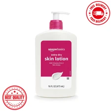 Amazon Brand – Solimo Extra-Dry Skin Lotion with Vitamins B5 & E, 16 fl oz.
