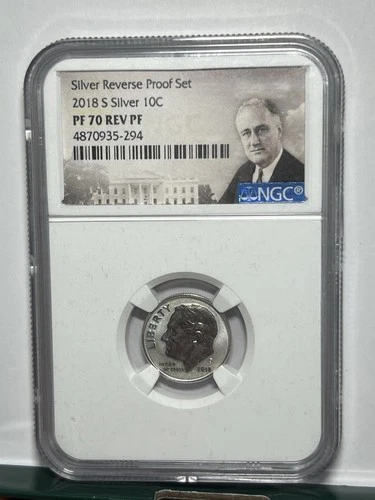 2018 S SILVER ROOSEVELT DIME REVERSE PROOF 1ST DAY OF ISSUE NGC PF 70 REVERSE PR