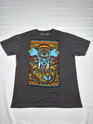 Lost Gods Bhangra Elephant T Shirt Mens L Colorful Henna Mandala Graphic Tee
