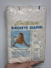 Birdseye Southdown Vintage Cloth Diapers, Prefold, 10 Pack, Original Package