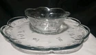 Vintage Anchor Hocking Savannah Clear Chip And Dip Bowl & Plate Set