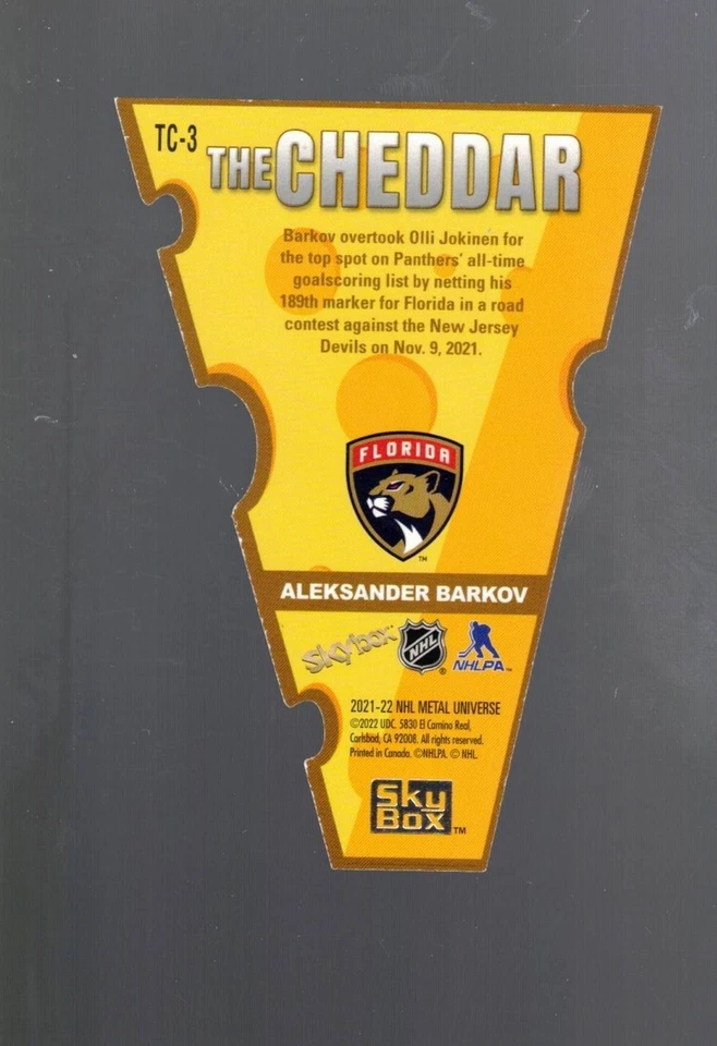 2021-22 Metal Universe The Cheddar #TC3 Aleksander Barkov - Image 2 of 2