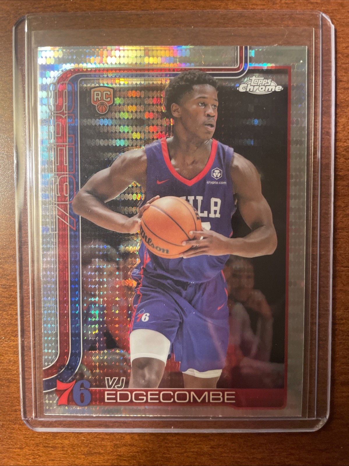 VJ EDGECOMBE 2025-26 Topps Chrome Rookie #253 RC Pulsar REFRACTOR 76ers