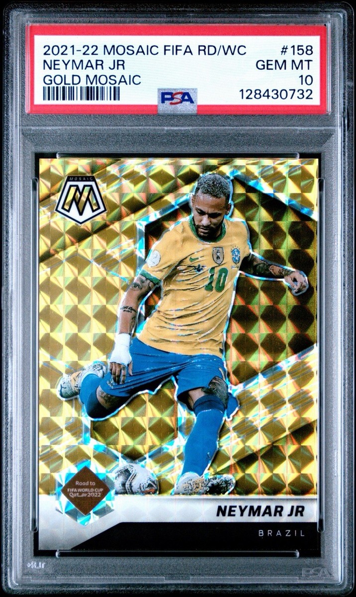 2021-22 Panini Mosaic World Cup Brazil Neymar JR Gold /10 PSA10 | eBay