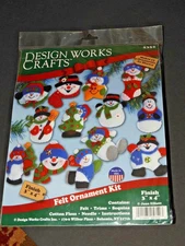 Design Works Crafts Christma FELT Ornament Kit #5352 Makes 13 SNOWMAN NEW SEALED