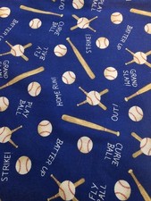 Baseball Fabric 3 Yds 44" W. Panel Place Coordinates By N.T.T Simplicity