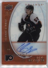 2008-09 Upper Deck Trilogy Ice Scripts Claude Giroux #IS-CG Auto 10lp