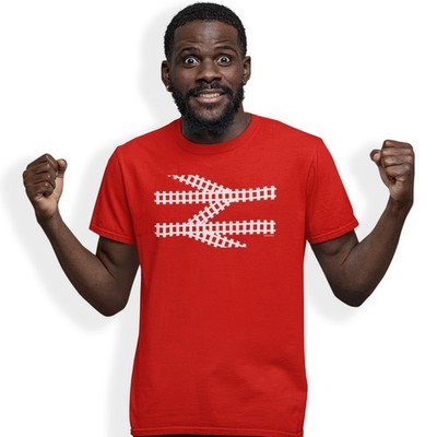Double Arrow Railway Symbol Sign T-Shirt Tracks Train Spotting Birthday Gift