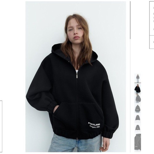 ZARA HOODIE MADE OF DENSE SYNTHETIC FABRIC Size S NEW WITH TAG!
