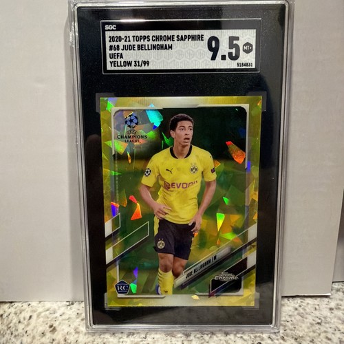 2020-21 Topps Chrome Sapphire UCL Jude Bellingham Rookie Yellow /99 SGC 9.5