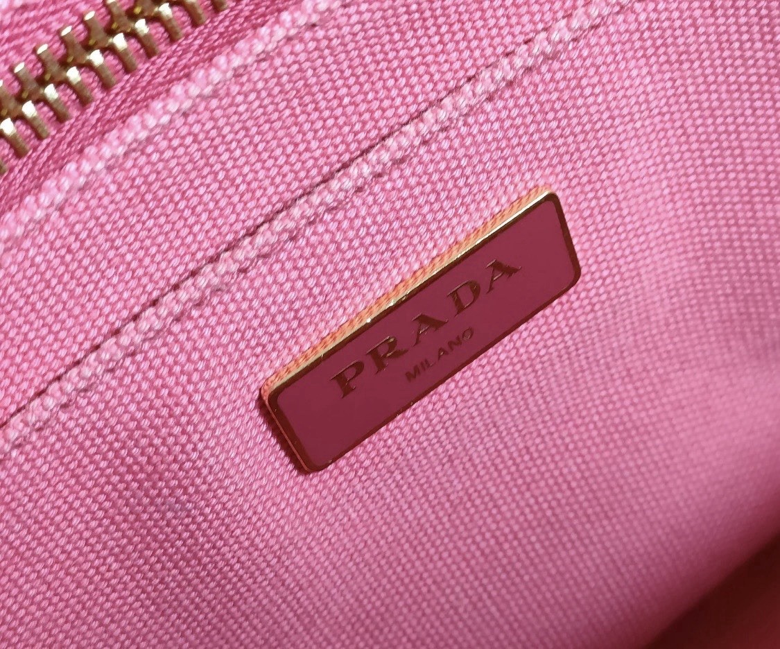 PRADA Pink Logo Tote with Scarf Accent, Bag Charm & Gold Hardware