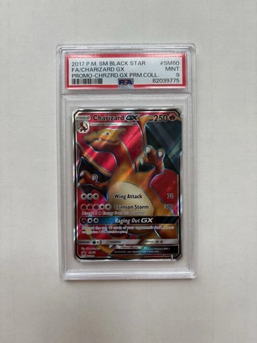 Pokémon TCG Charizard GX SM Black Star SM60 Promo Full Art Holo PSA 9 2017 Mint
