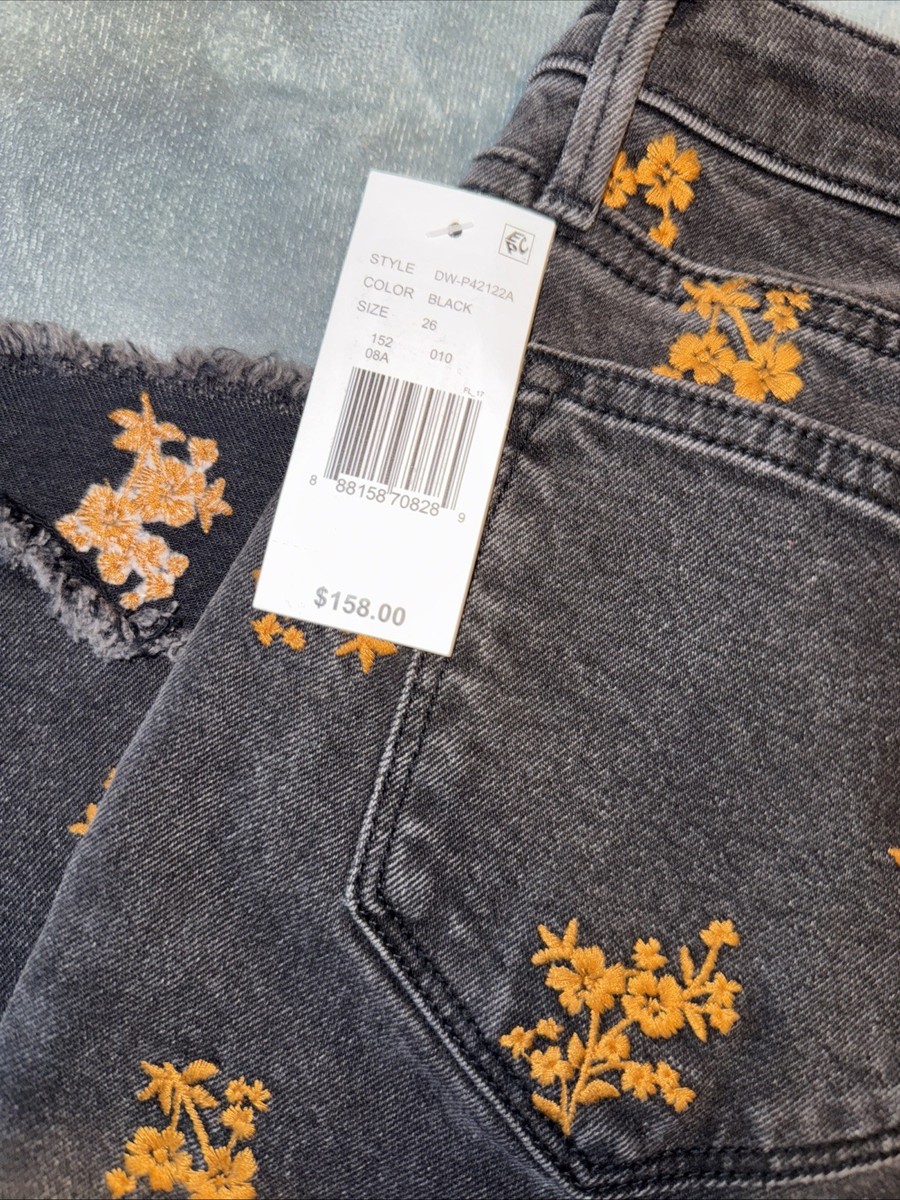その他 Y $158 NWT Driftwood Eva Bootcut Jeans Women 26 Floral Embroidered