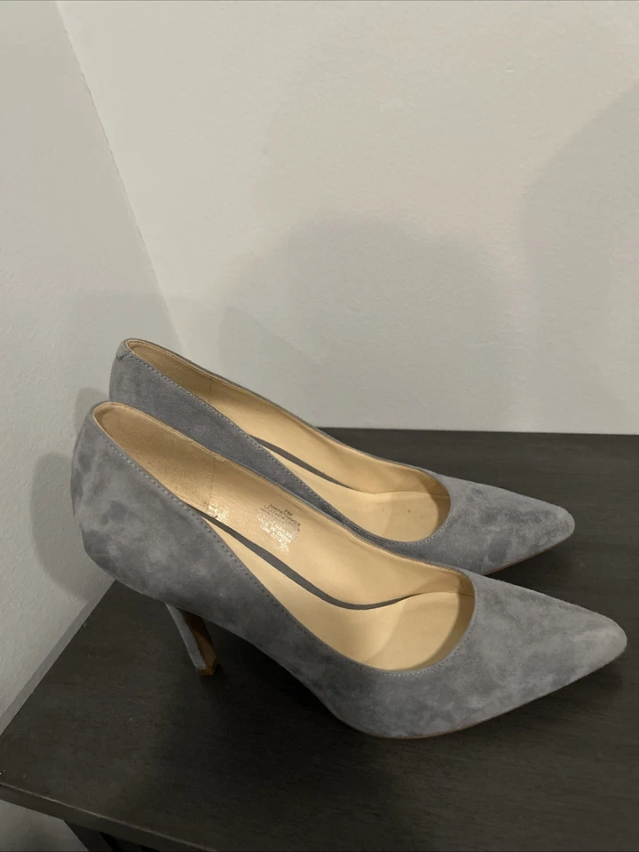 Zapatos de salón Nine West para mujer Tatiana punta puntiaguda de gamuza gris azulado Foto 4 de 4