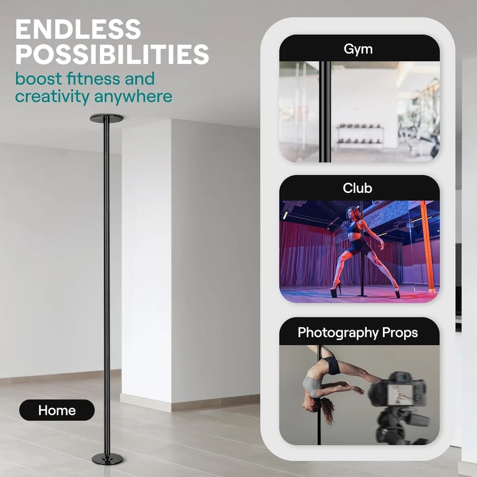 Poste de baile ajustable profesional - 1102 libras de capacidad, función de giro suave Foto 4 de 4