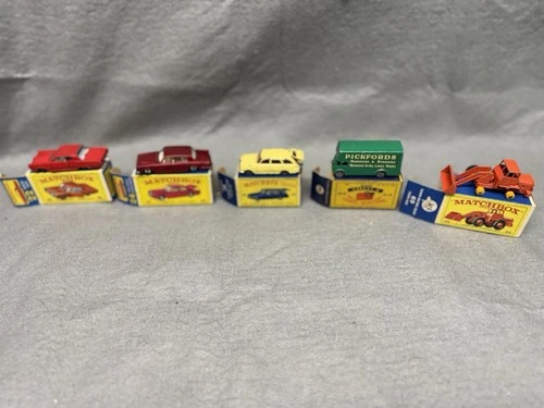 VTG 1960'S LESNEY MATCHBOX SERIES VEHICLES  (5) W/ ORIG. BOXES NO.22,24,38,46,69