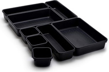 Interlocking Drawer Organizer Bins, Durable Plastic, Various Sizes for Custom La