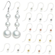 40pcs Clear Safety Non-Allergenic Plastic Earring Hooks Ear Wire 4-in-1 Color