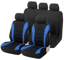 Foneso Car Seat Covers, 100% Breathable with Composite Sponge FULL SET Blue