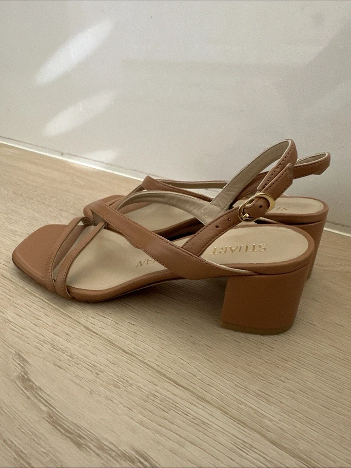 Sandalias Stuart Weitzman Oasis 50 Block Machiato Talla 6B Negras Usadas Sin Caja Foto 2 de 4