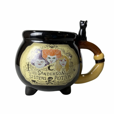 #ad Disney Hocus Pocus Sanderson Sisters Potion Cauldron Mug Cat Handle Cup $24.99