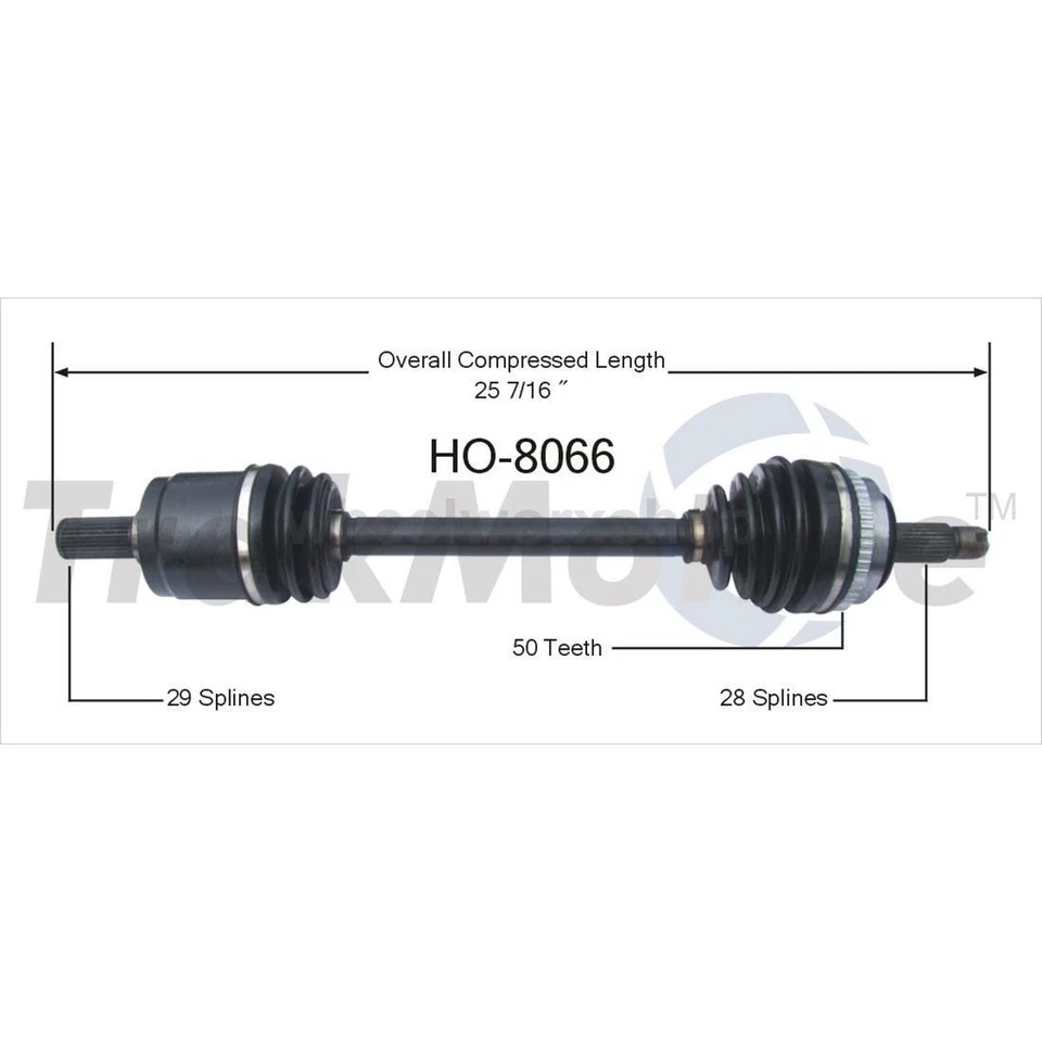 Front CV Axle Shaft CV Joint Axle Shaft Assembly for Acura Legend 2.7L 1989 1990 - Image 2 of 3