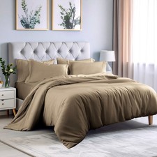 Rayon From Bamboo 300 Thread Count Solid Duvet Cover  Pillow Sham Bedding Set