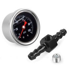 Universal Fuel Pressure Gauge 0-100psi 18 Npt With Inline Fitting Adapter
