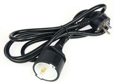 2 m Schuko Verlängerungskabel 3 x 1,5 mm² schwarz H05VV-F Stromkabel CE GS TÜV