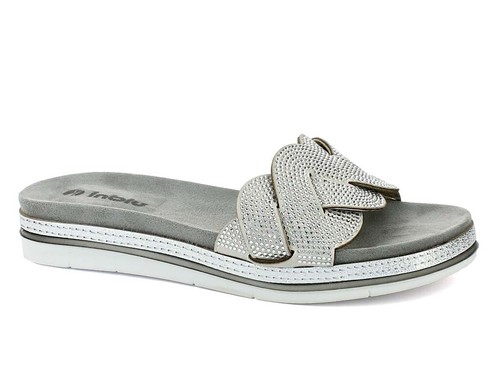 Ciabatta Estiva da Donna InBlu SA 31 Elegante in Ecopelle Colore Argento |  eBay